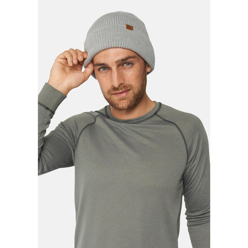 Beanie Polar Fleece Merino Mütze mit warmem Fleece hellgrau