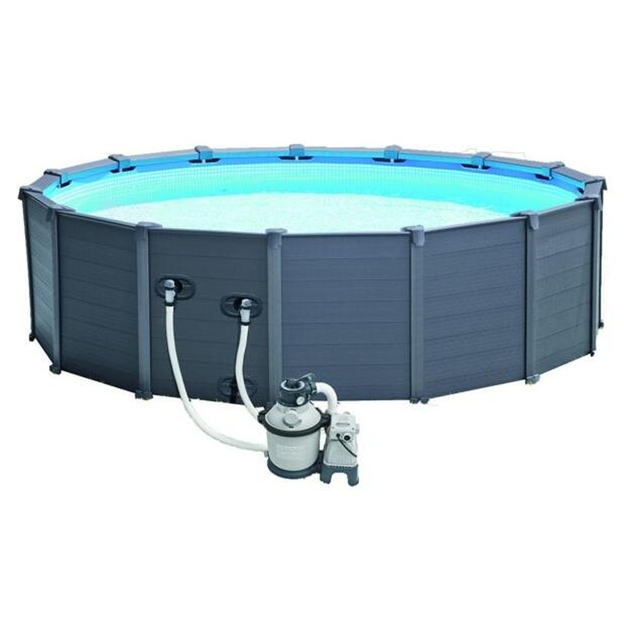 Piscine tubulaire ronde Intex Graphite 4,78 x 1,24 m