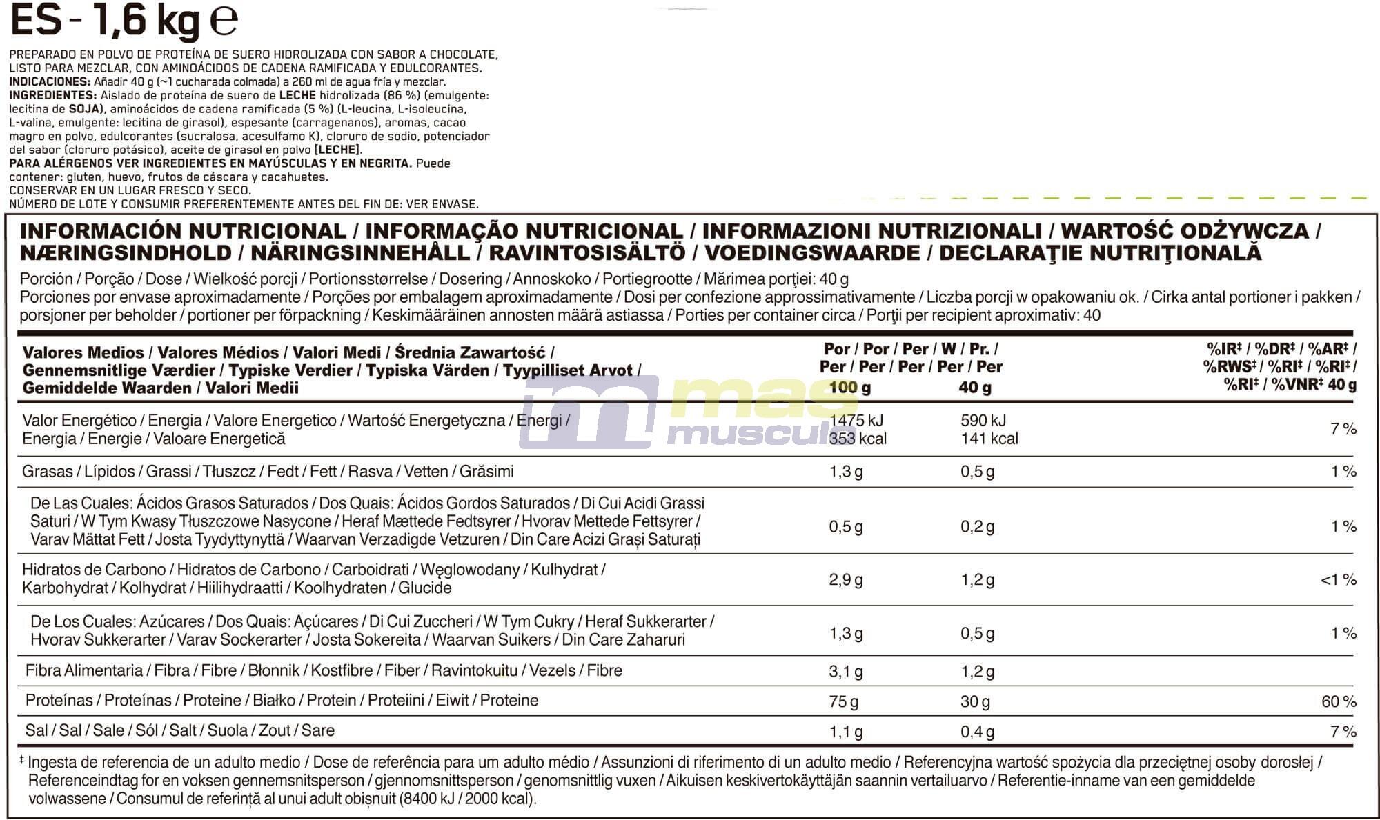 Suero Hidrolizado - Platinum Hydrowhey (1,6kg) - Chocolate 6/6