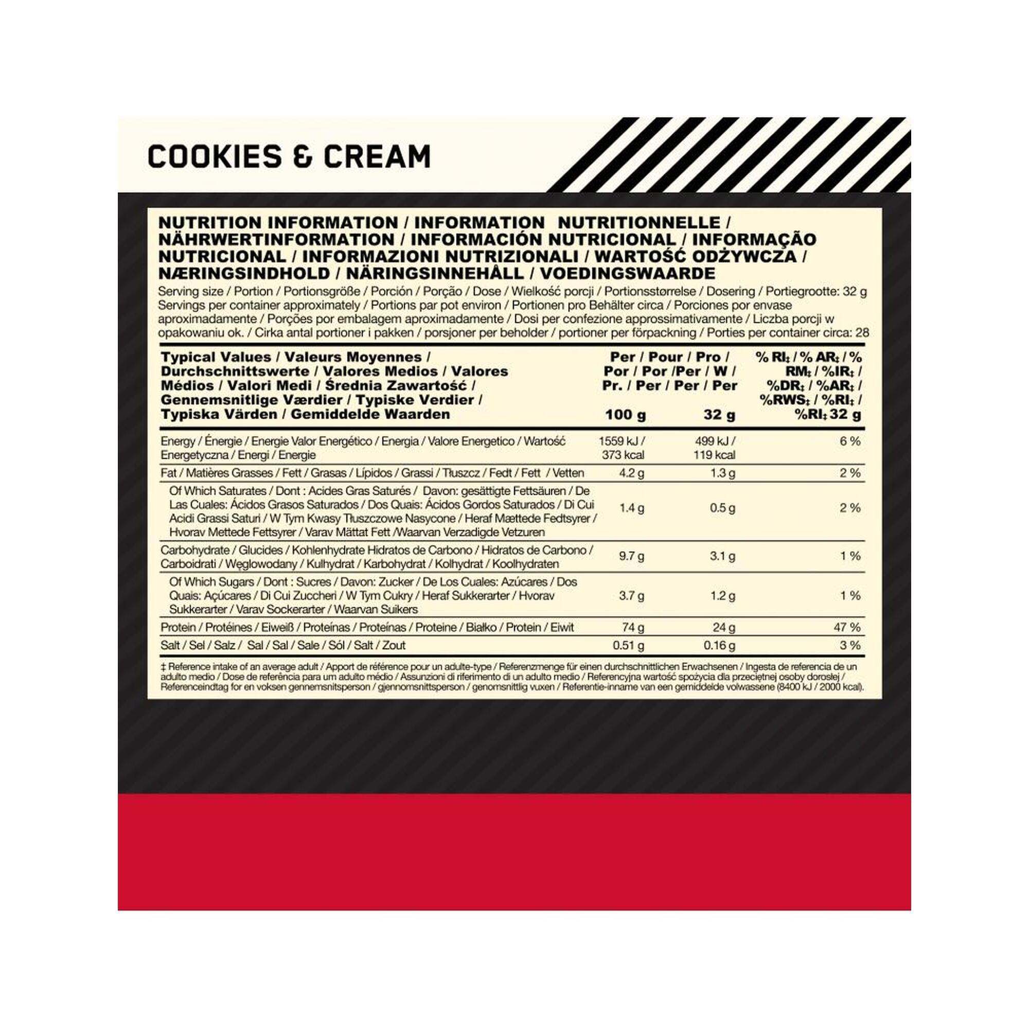 Gold Standard 100% Whey Protein Cookies & Cream 28 Portionen (896 Gramm)