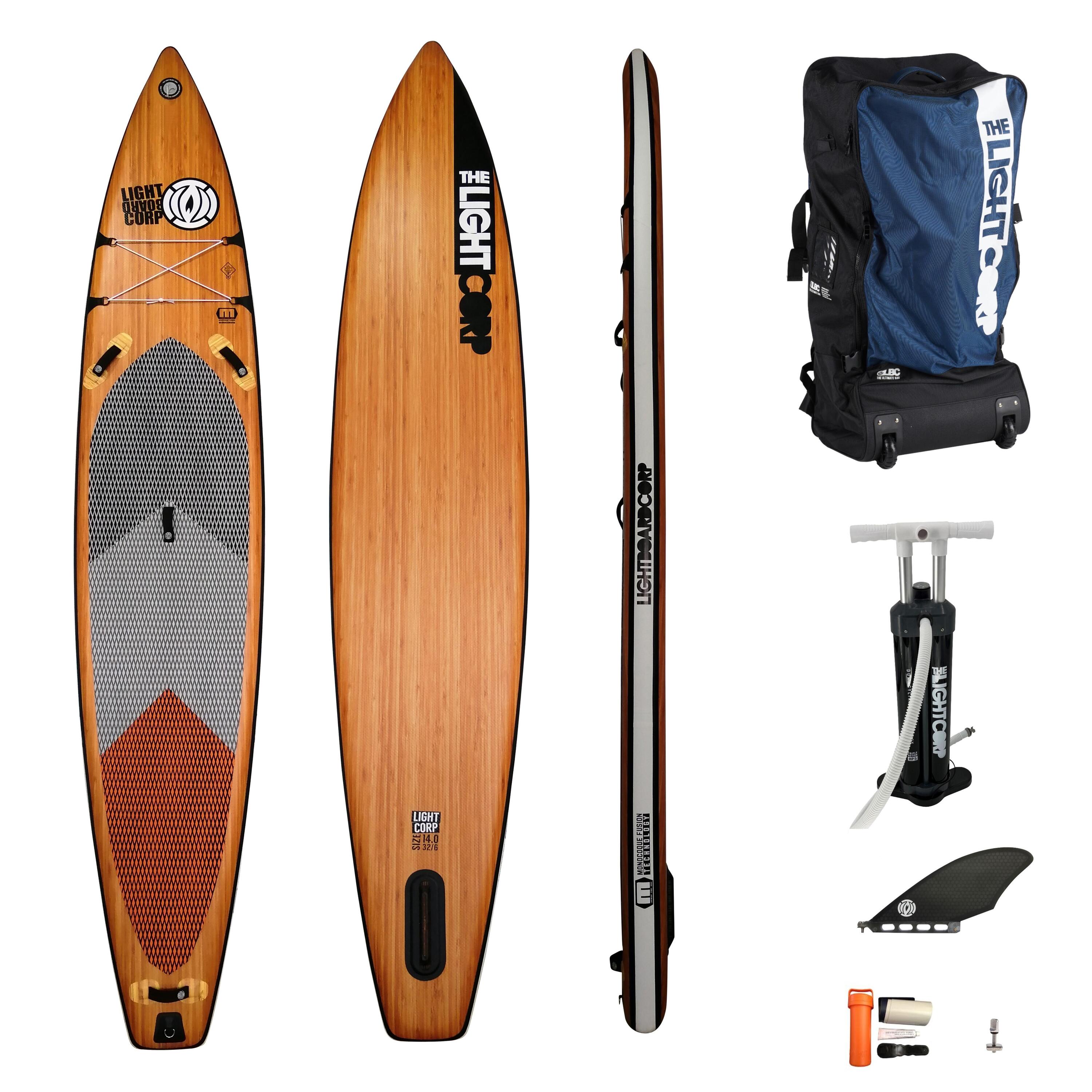 LIGHT BOARD CORP ISUP MFT WOOD TOURER SET 14´ x 32" x 6" incl. Finne, Pumpe, Bag
