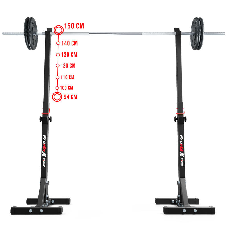 Support d'haltères renforcé avec porte-poids I Support pour barres / Squat Rack