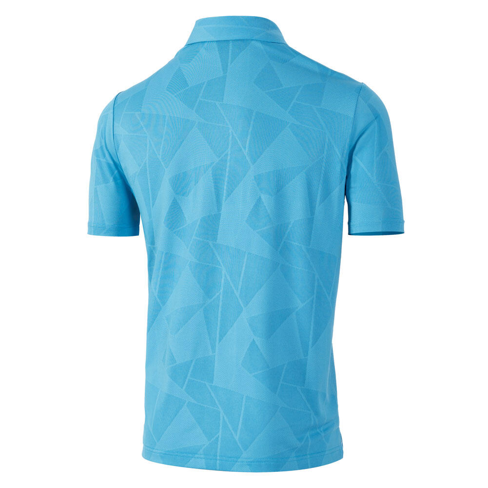 Island Green Mens Jacquard Knit UV Protection Golf Polo Shirt 3/4