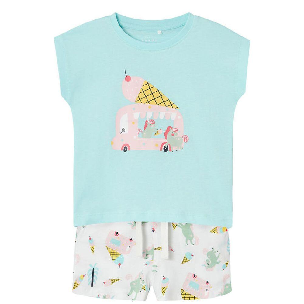 CONJUNTO T-SHIRT E Calções Menina Algodão NAME IT VIGEA. Blue Tint 1/3