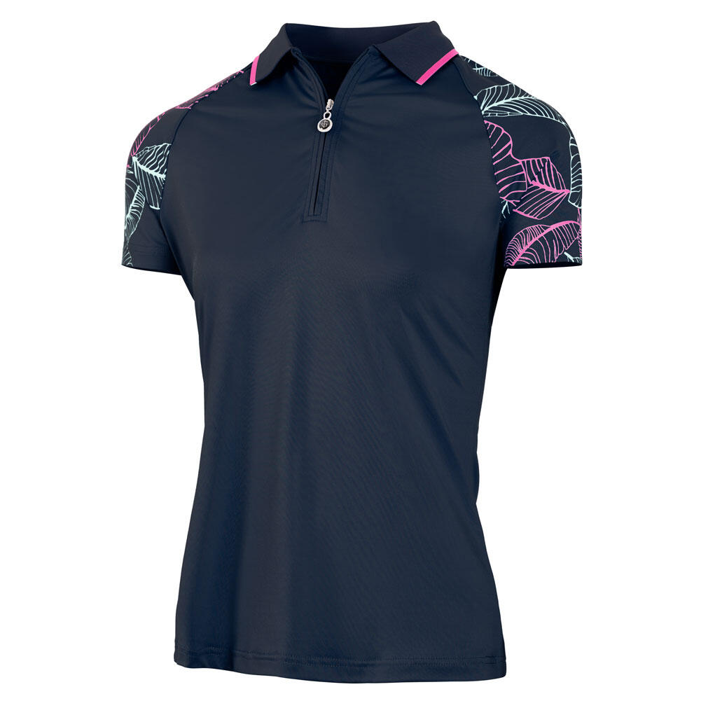 Island Green Ladies Lead Print Raglan Golf Polo Shirt 2/4