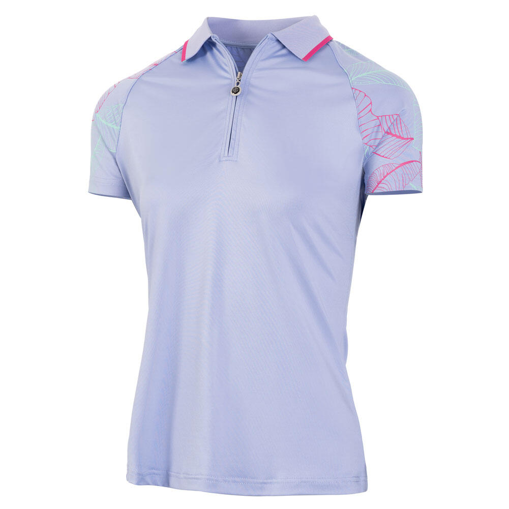 Island Green Ladies Lead Print Raglan Golf Polo Shirt 2/4