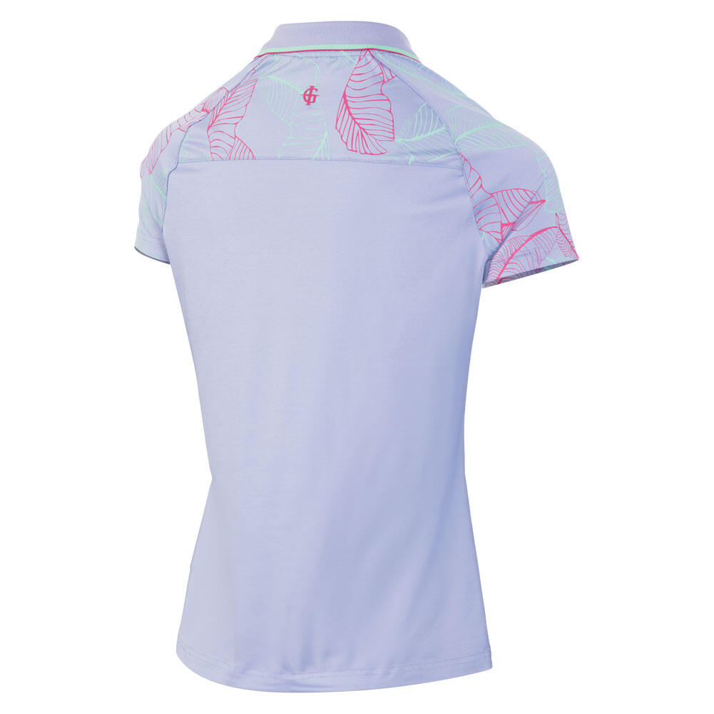 Island Green Ladies Lead Print Raglan Golf Polo Shirt 3/4