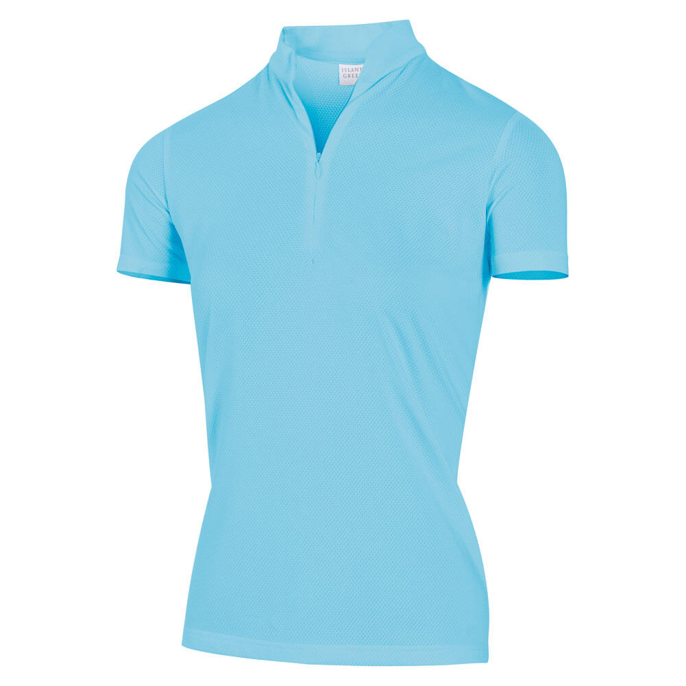 Island Green Ladies Mandarin Collar UV Protection Golf Polo Shirt 2/4