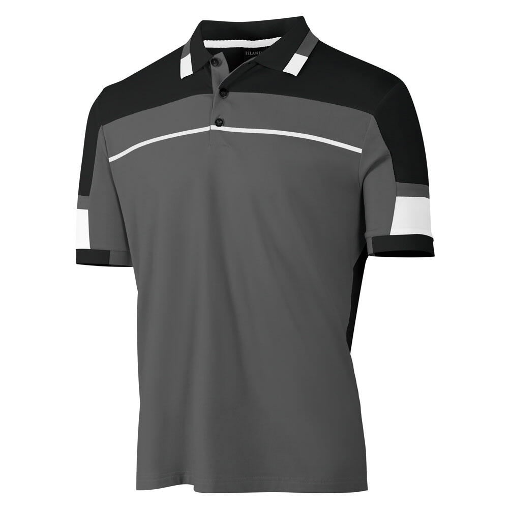 Island Green Mens Colour Block Stretch Quick Dry Golf Polo Shirt 1/4