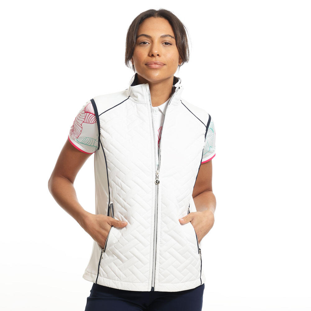 ISLAND GREEN Island Green Ladies Quilted with Piping Thermal Golf Gilet
