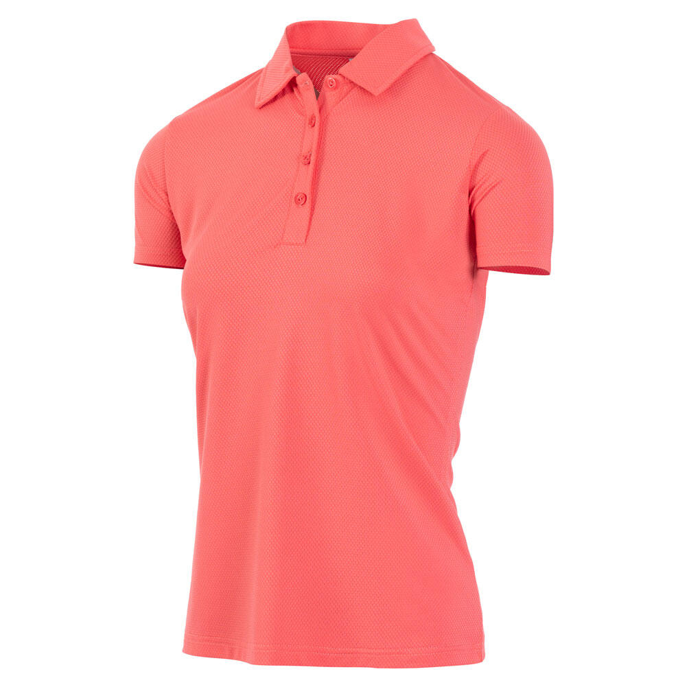 Island Green Ladies Honeycomb Jacquard UV Protection Golf Polo Shirt 2/4