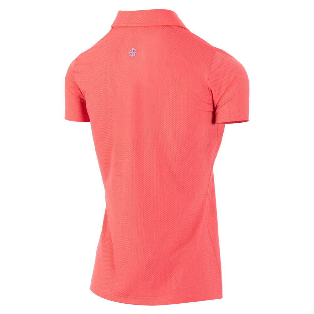 Island Green Ladies Honeycomb Jacquard UV Protection Golf Polo Shirt 3/4