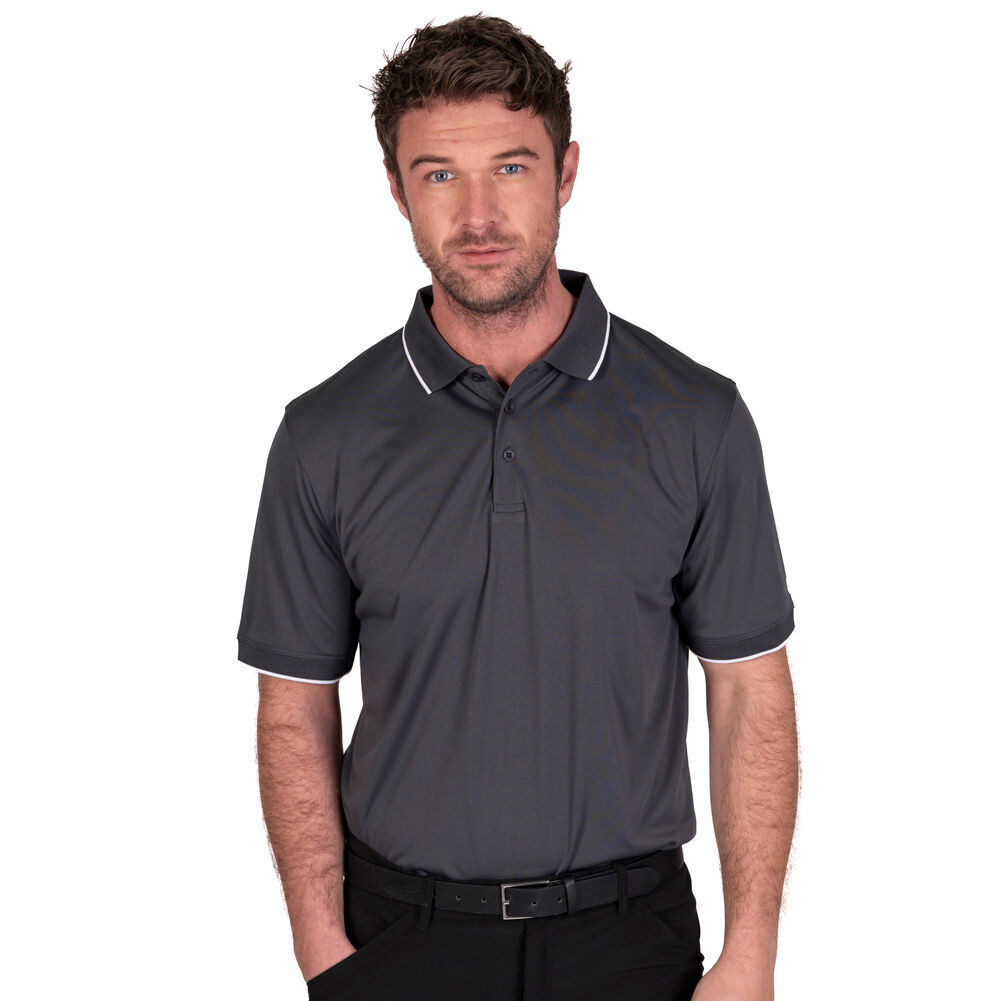 ISLAND GREEN Mens Performance Quick Dry Golf Polo Shirt