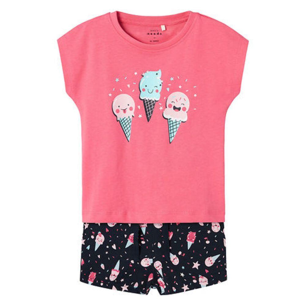 CONJUNTO T-SHIRT E Calções Menina Algodão NAME IT VIGEA. Pink 1/3