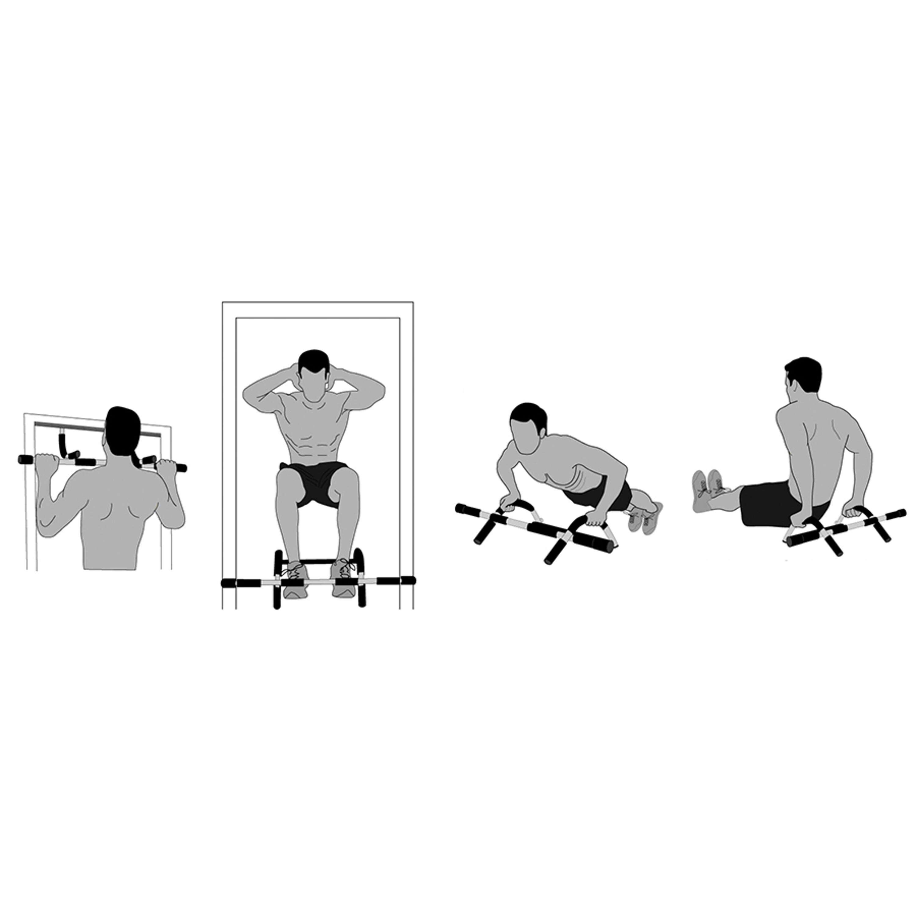 Deurtrainer - Fitness-set - Door Gym - Optrekstang - Opdrukstang - Zwart 2/4