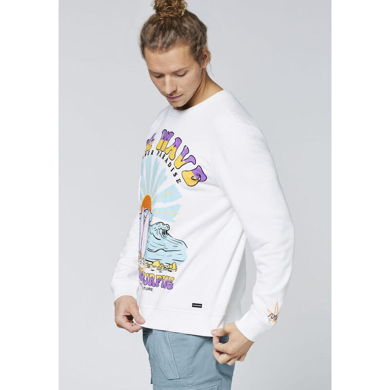 Sweatshirt mit Surf-Motiv und -Schriftzügen