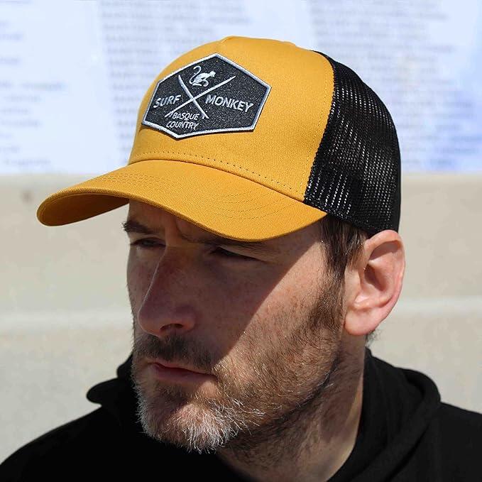 Gorra Trucker - 5 Paneles / Adulto / Talla única (Mostaza/Negro) 4/7