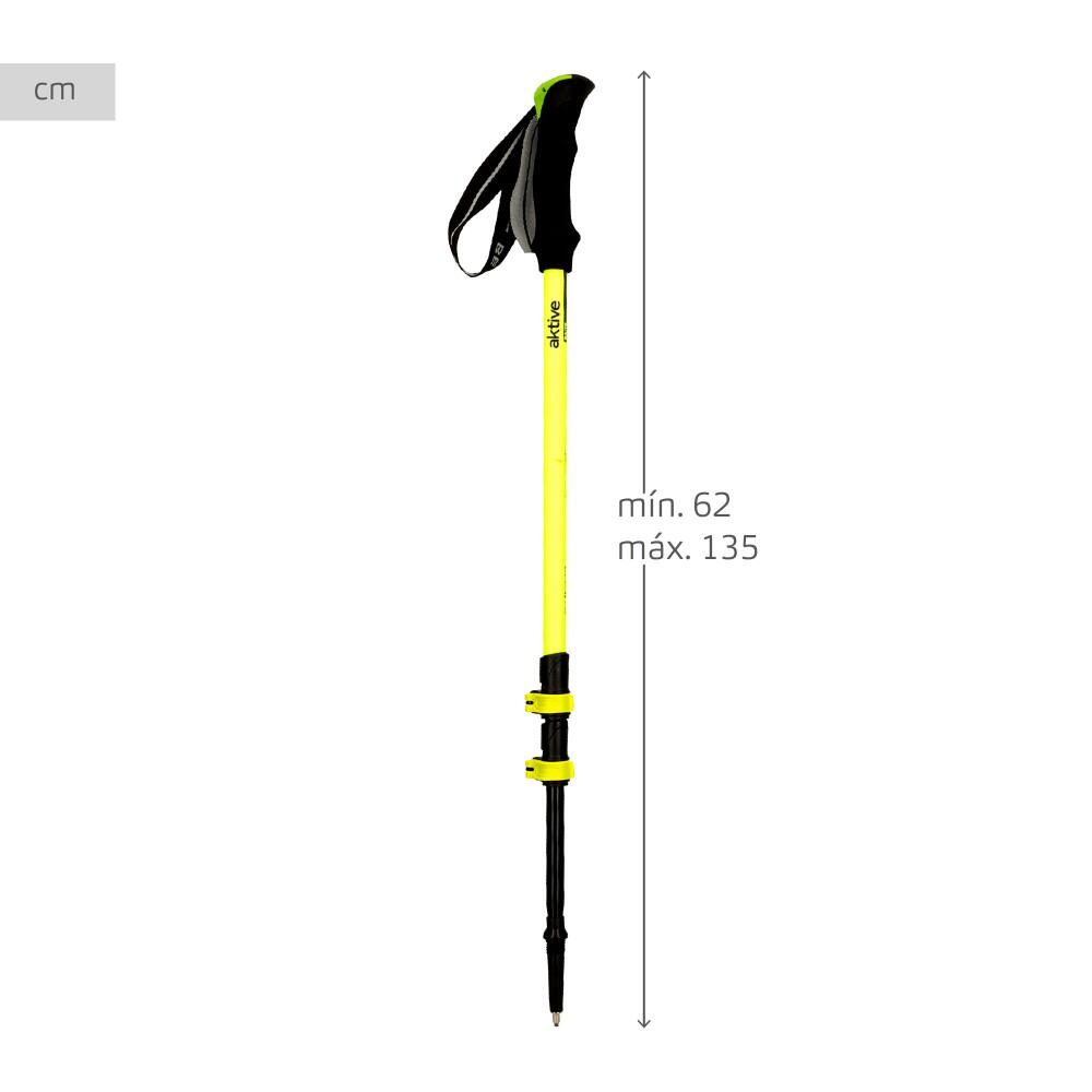 Aktive Bastão de trekking extensível 62-135 cm 3 seg c/punho eva 4/7