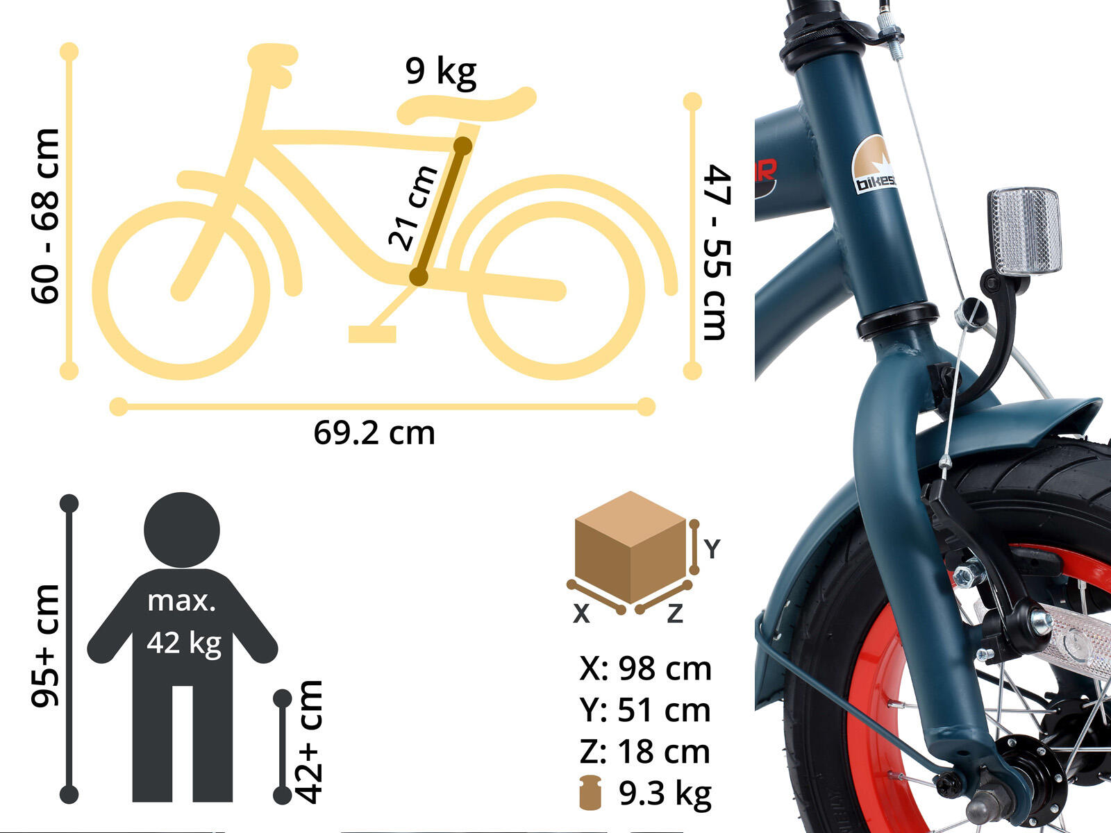 Bicicletta Elettrica MIO TECK Electric Balance Bike Nera Bici