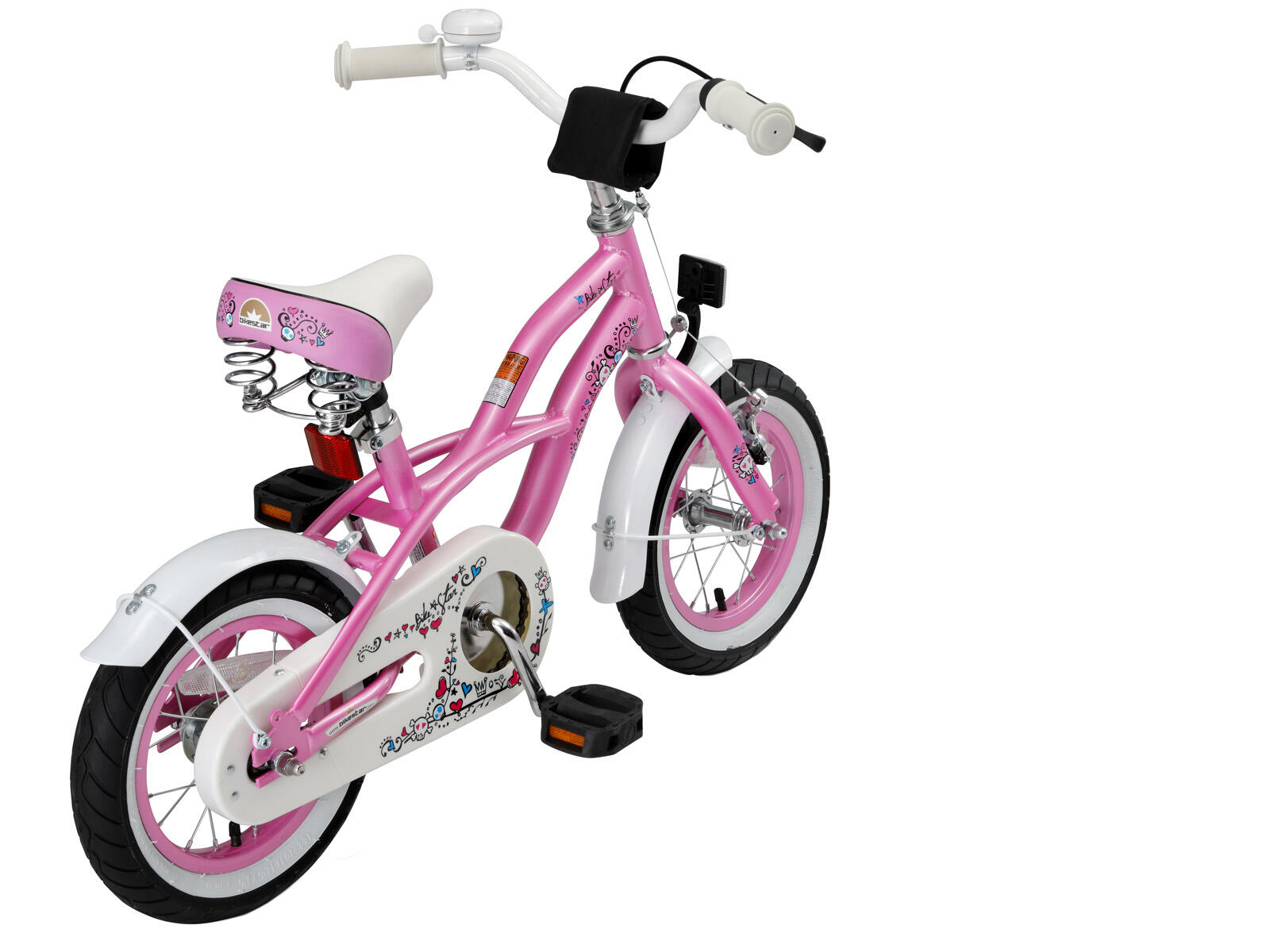 Bikestar kinderfiets Cruiser 12 inch roze 2/5