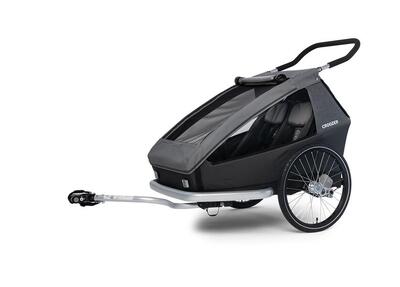 Gefederter Kinderfahrradanhänger Kid Keeke Zweisitzer inkl. Buggyset