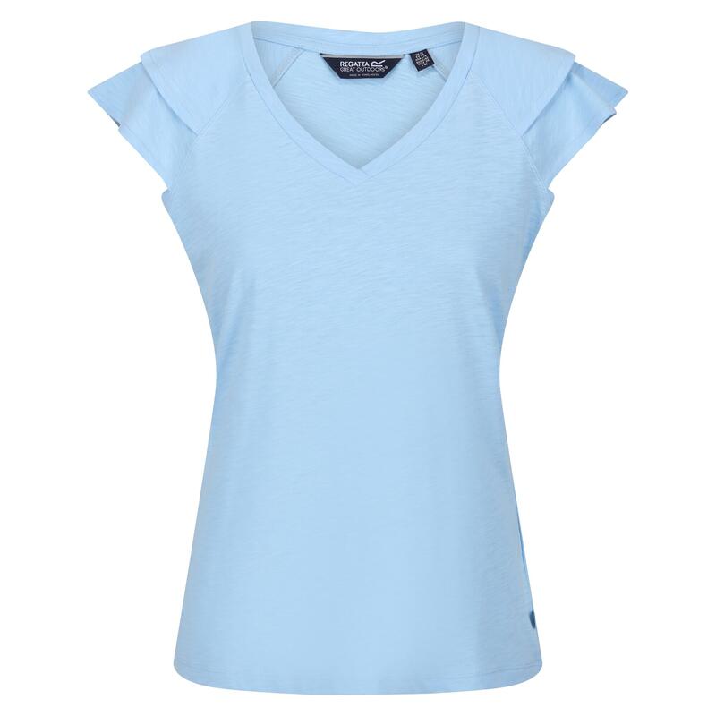 Dames Ferra Frill Tshirt (Poederblauw)