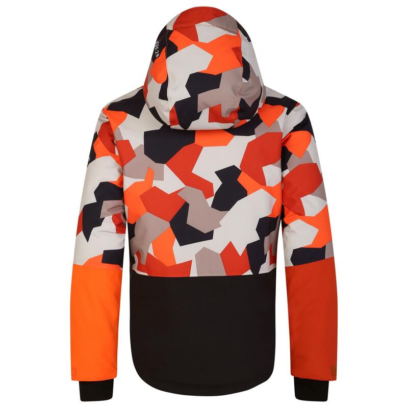 Chaqueta de Esquí Traverse Geo Camo para Niños/Niñas Naranja Puffins, Negro