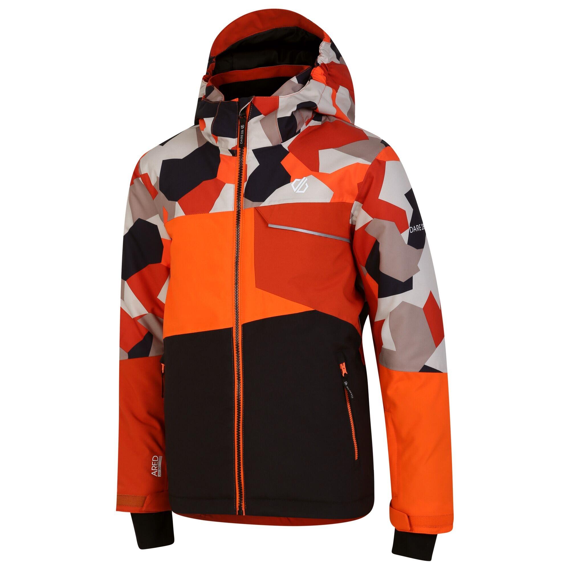 Childrens/Kids Traverse Geo Camo Ski Jacket (Puffins Orange/Black) 4/5