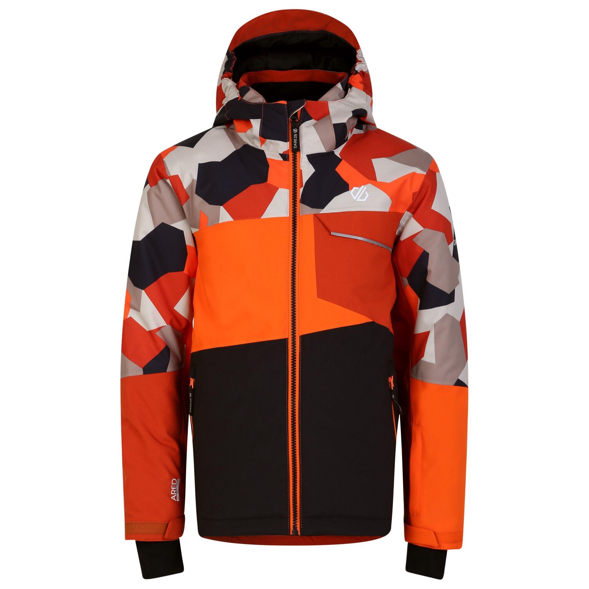 DARE 2B Childrens/Kids Traverse Geo Camo Ski Jacket (Puffins Orange/Black)