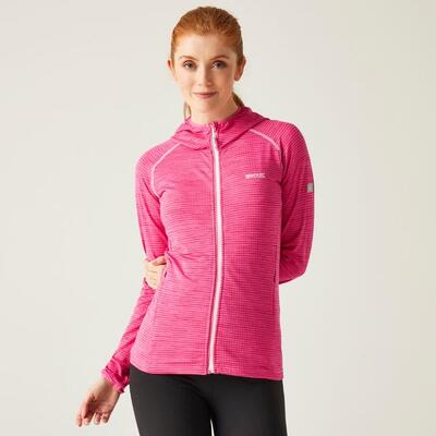 De yonder hoody wandelfleece met volledige rits en capuchon voor dames