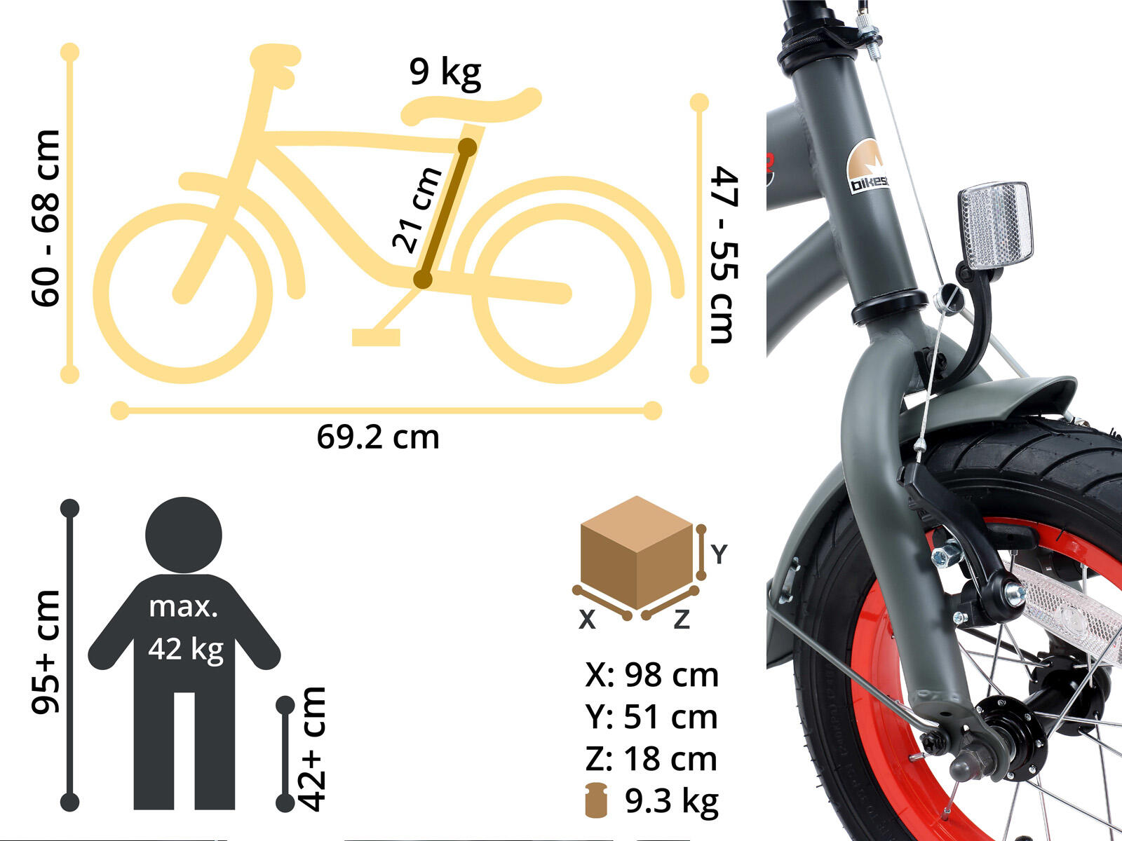 Kinderfiets 12 inch vanaf 3 - 5 jaar, Cruiser 5/5