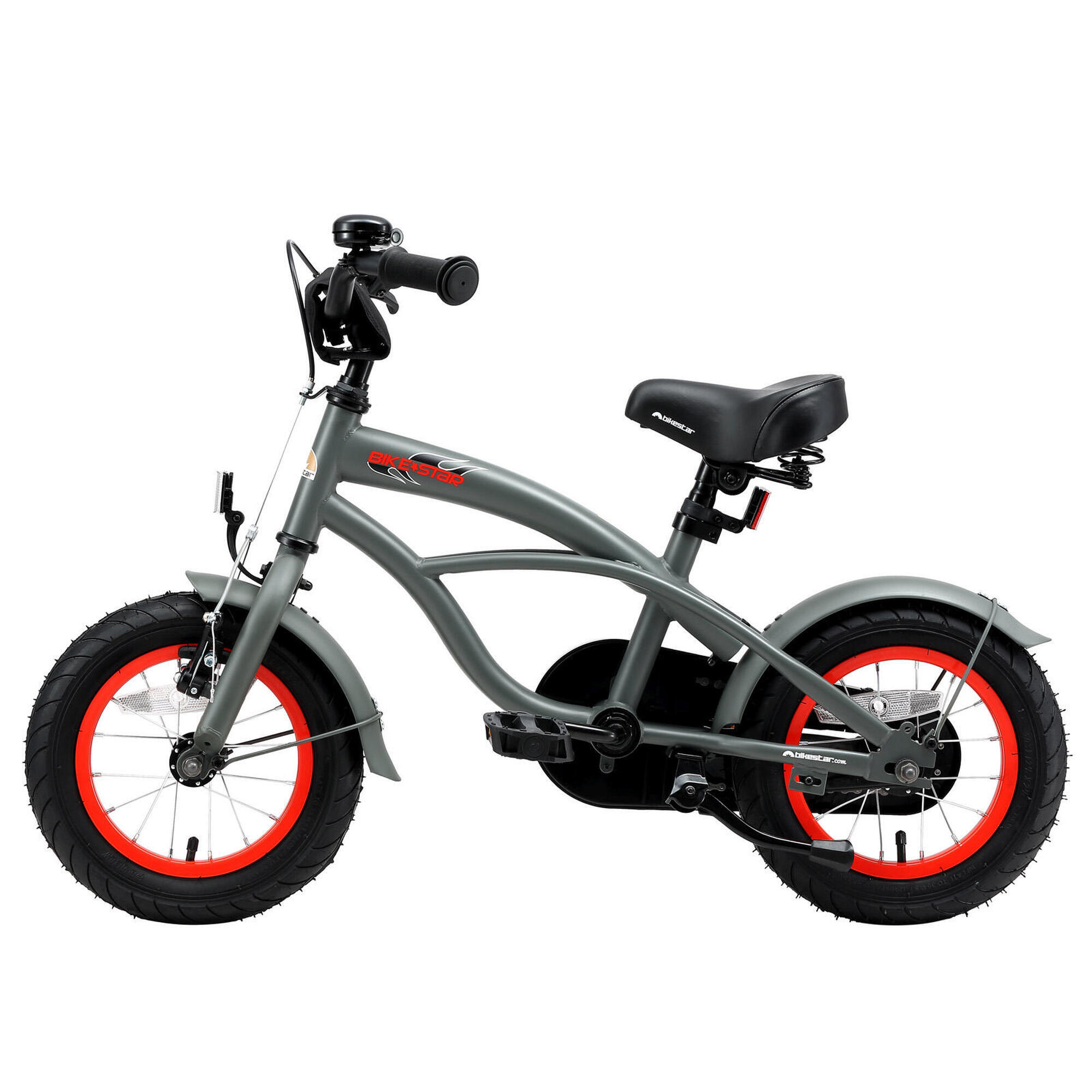 Bikestar - Vélo Enfant 12 Pouces À Partir De 3 - 5 Ans, Vtc Cruiser - Vélo Enfant - Gris - 12" - Decathlon