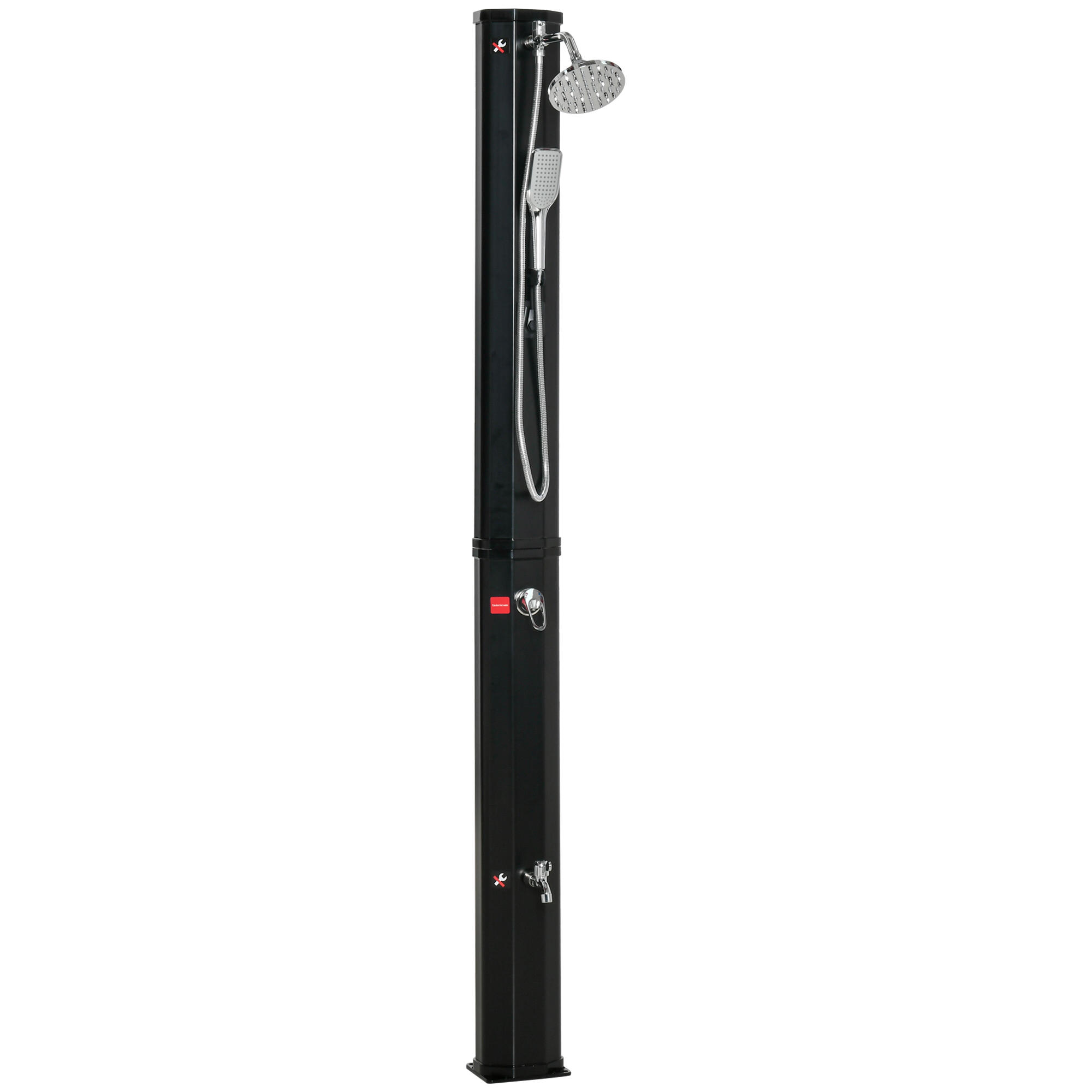 Duche solar exterior preto outsunny