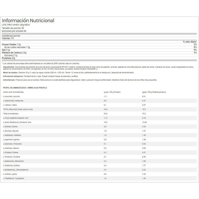 Proteína de suero Life Pro Whey 2kg