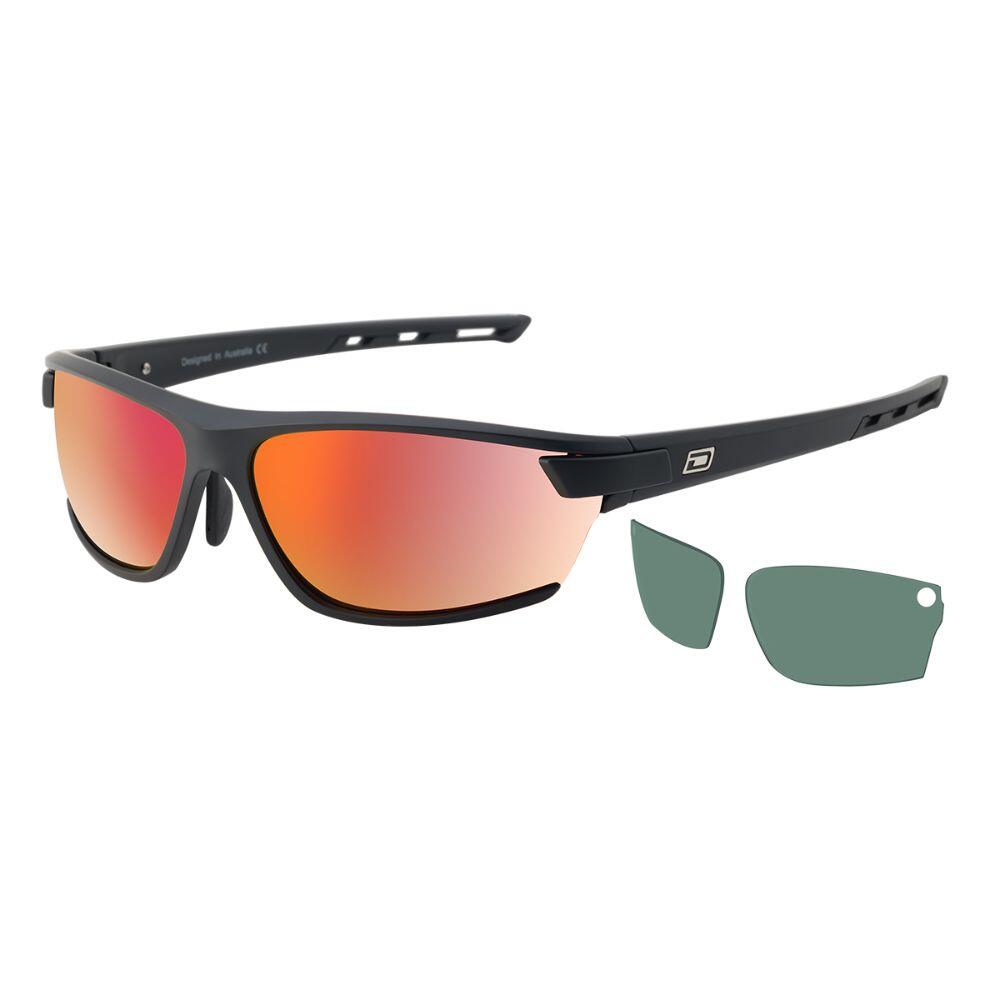 DIRTY DOG EVOLVE X2 SUNGLASSES - Black/Red Fusion Mirror