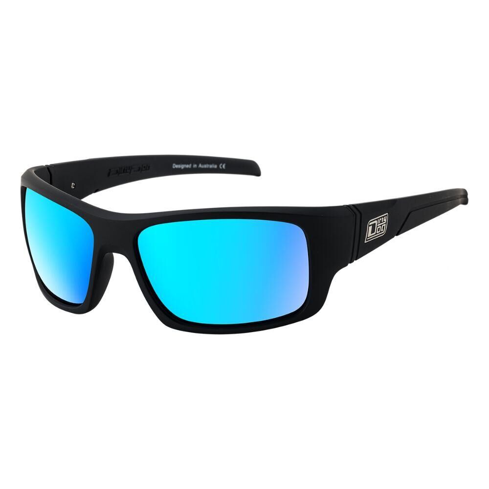 DIRTY DOG STRAY SUNGLASSES - Black/Blue Mirror Polarized