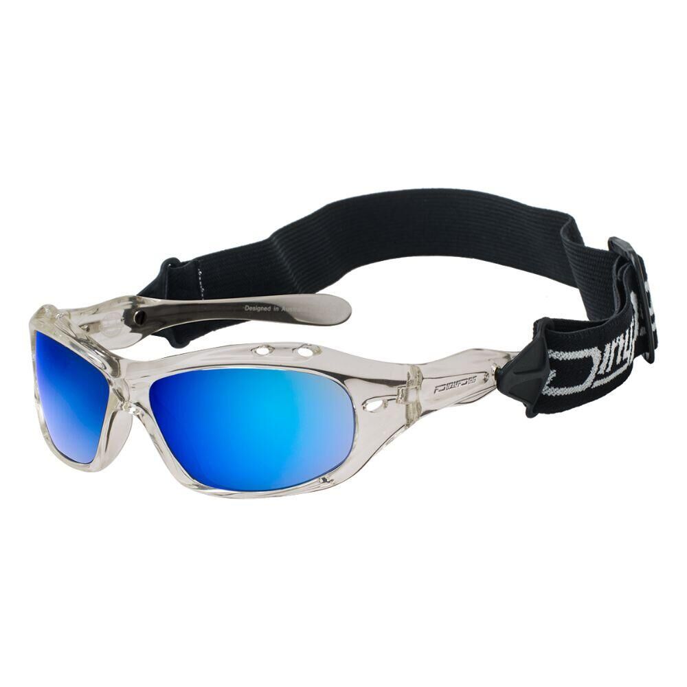 DIRTY DOG WETGLASS CURL II FLOATING SUNGLASSES - Crystal/Blue Mirror Polar