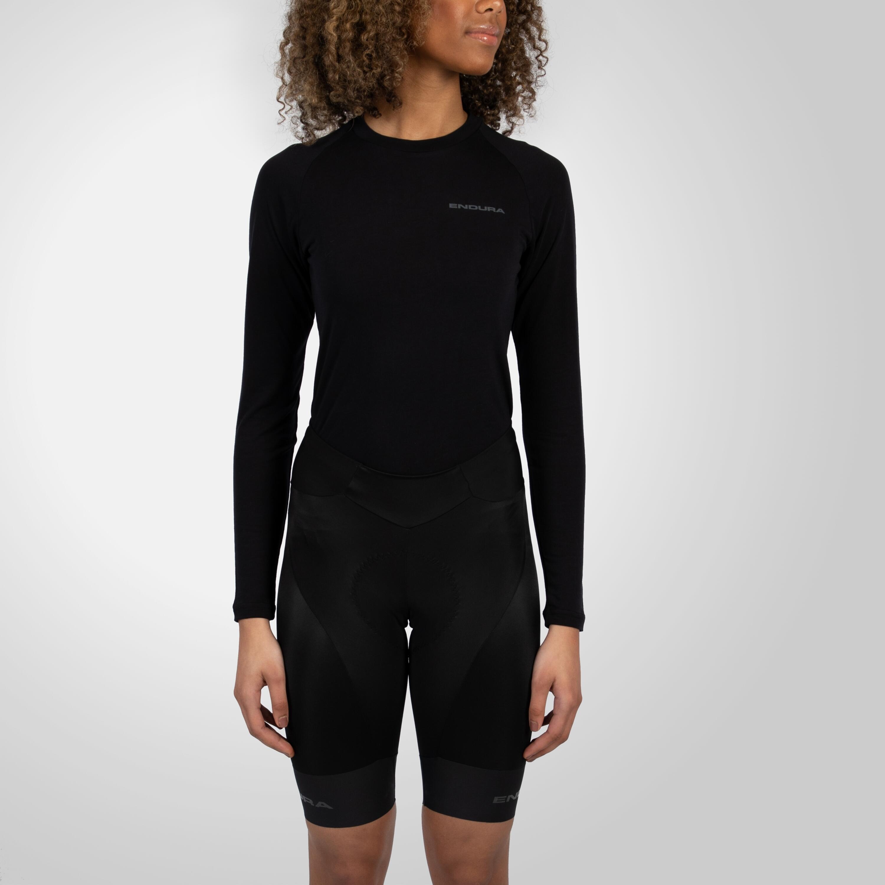 Damen Radhose Aus Stretchmaterial Mit Geleinsätzen 3/4
