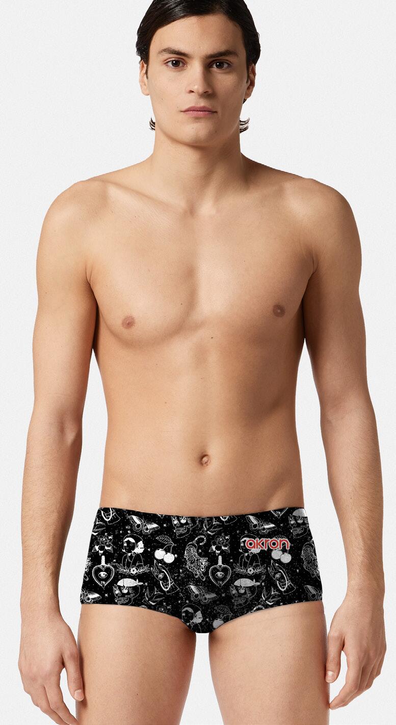 AKRON Costume da bagno Trunk Dodi 12 cm nero uomo