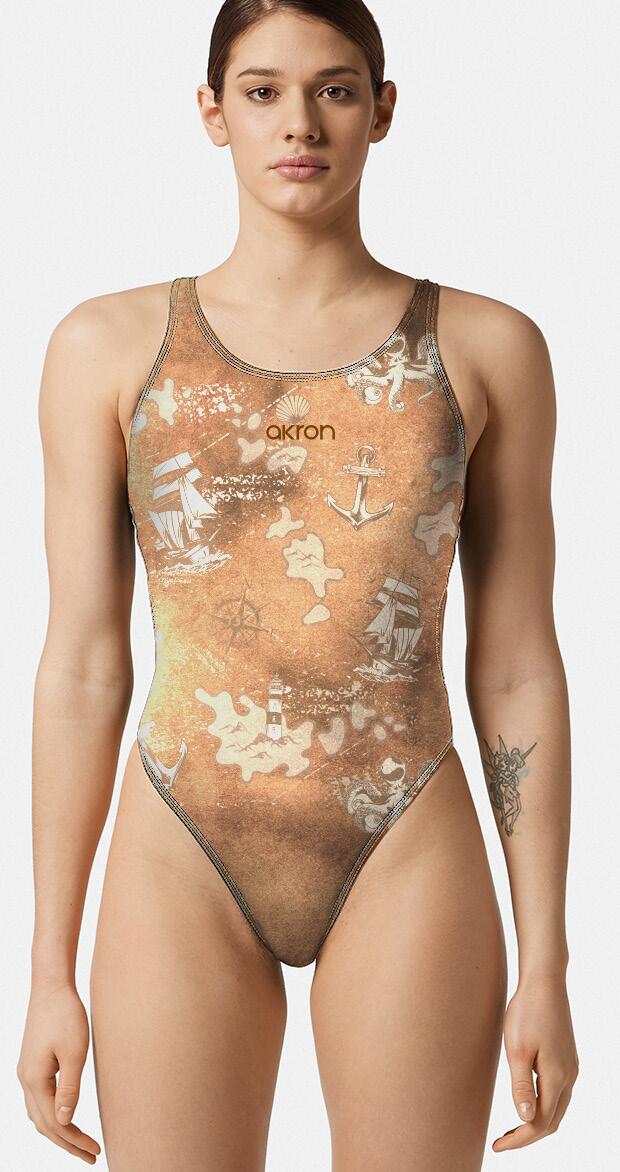 AKRON Costume intero Akron donna marrone cm