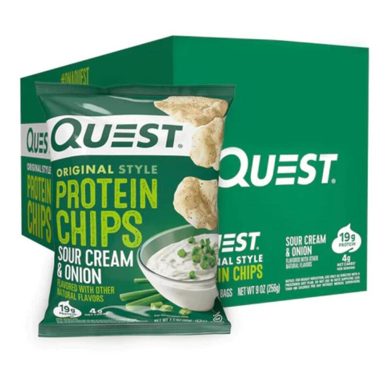 Quest Protein Chips - SOUR CREAM & ONION - ORIGINAL STYLE 8 PACKS