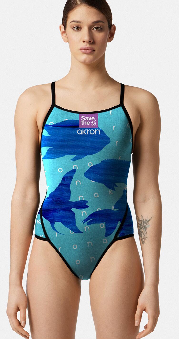 AKRON Akron Bubu Women's One-Piece Swimsuit BLUE cm