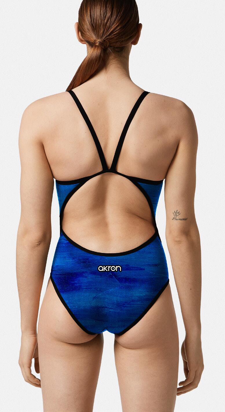 Maillot de bain 1 pièce Akron Bubu bleu sportif résistant au chlore 2/3