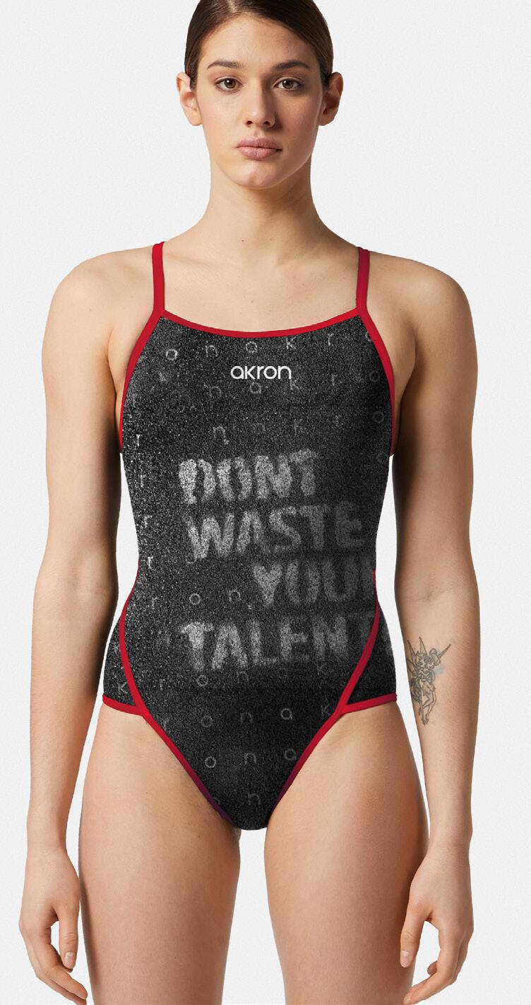 AKRON Akron Women's Sport One-Piece Swimsuit, Chlor-Resistant, Red/Black