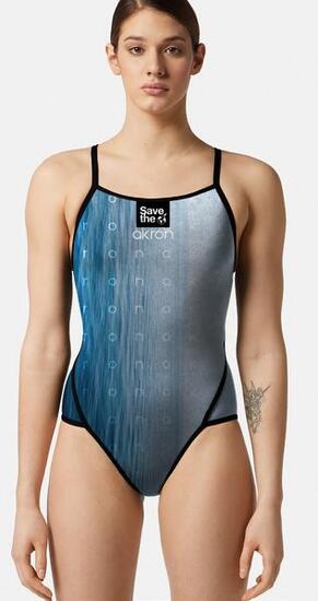 Maillot de bain 1 pièce Akron Rizon sportif bleu/gris