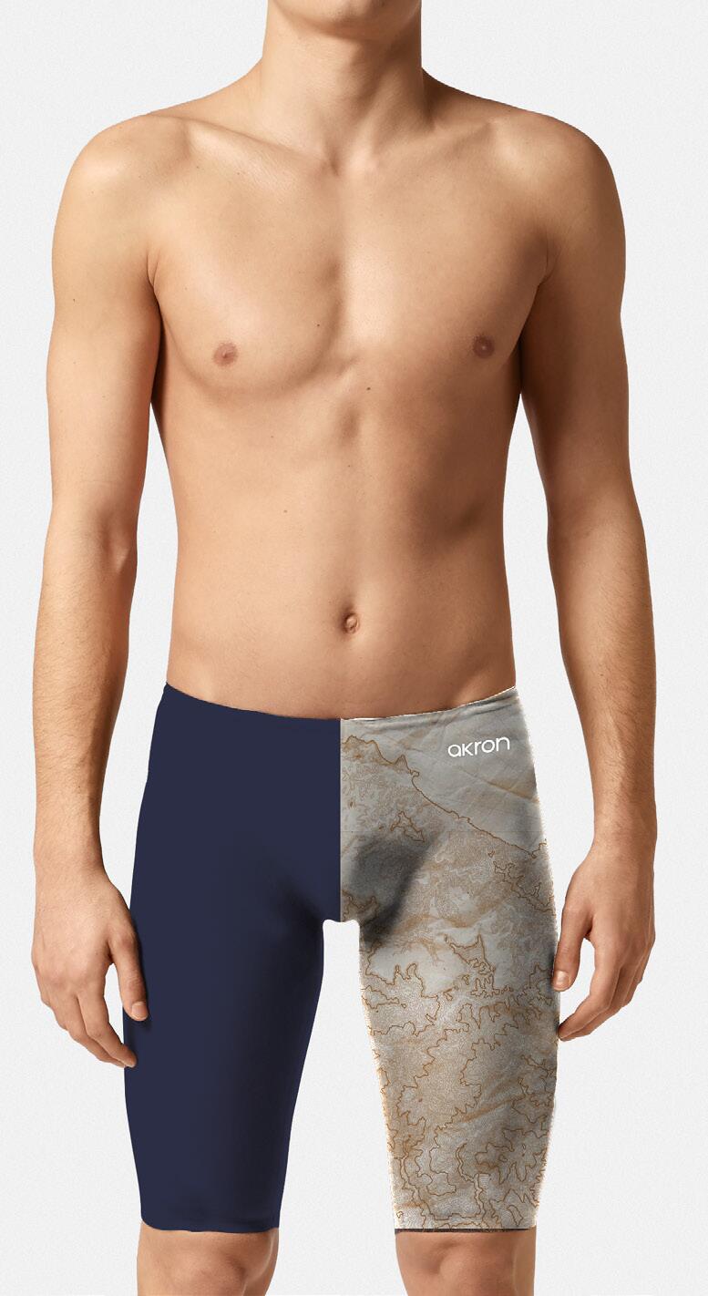 AKRON Costume da bagno Jammer Polo uomo blu grigio foderato