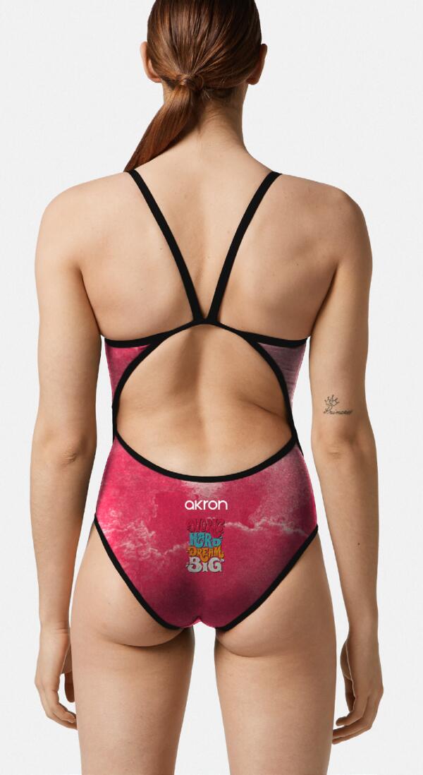 Maillot de bain 1 pièce Akron Power rouge - sportif et résistant 2/3