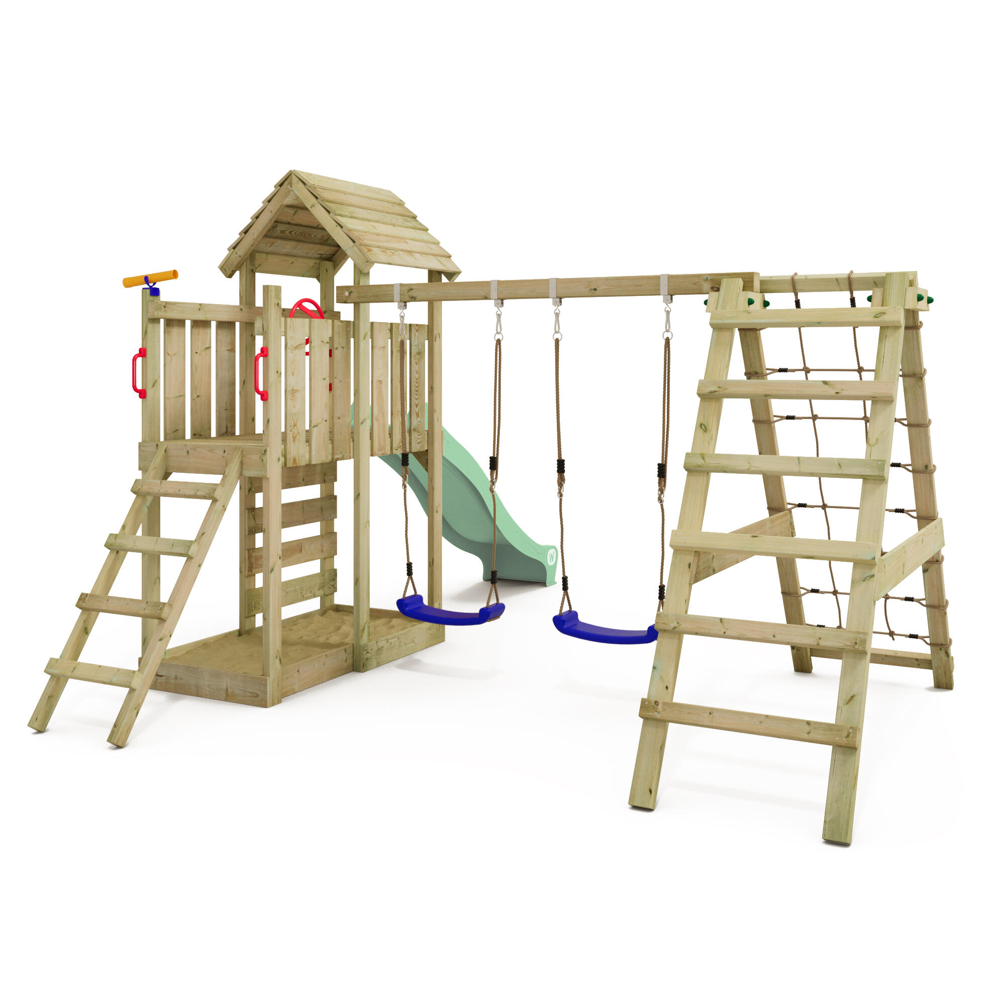 Tour de jeux RocketFlyer avec balançoire & toboggan vert pastel 2/7