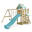 Spielturm VanillaFlyer mit Schaukel & pastellblauer Rutsche