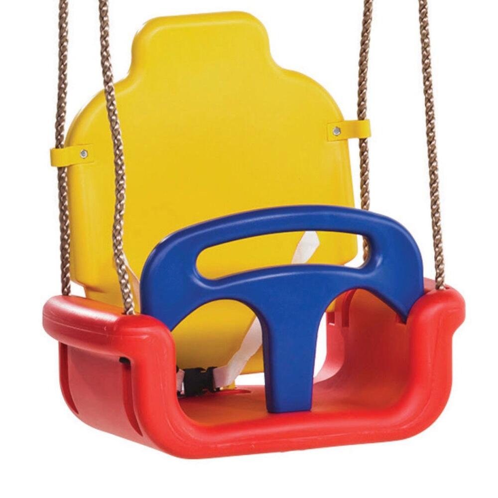 WICKEY Schommelaccessoires babyzitje verstelbaar 3 in 1 - rood/geel/blauw